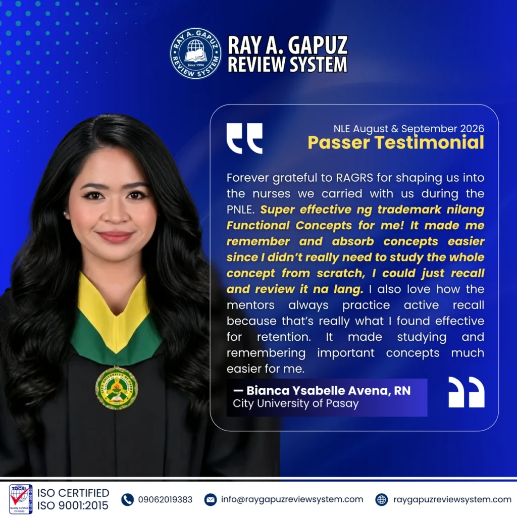 NLE passer testimonial artwork naming Bianca Ysabelle Avena.